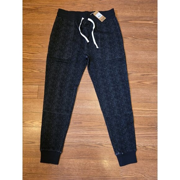 Mcnairy & Co Sweatpants Mens sz M Black Gray Chevron Streetwear Cuffed Heavy NWT - Picture 2 of 11